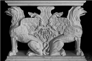 Ledge Hand Chiseled in Statuario Tipo Michelangelo, Statuary White Marble