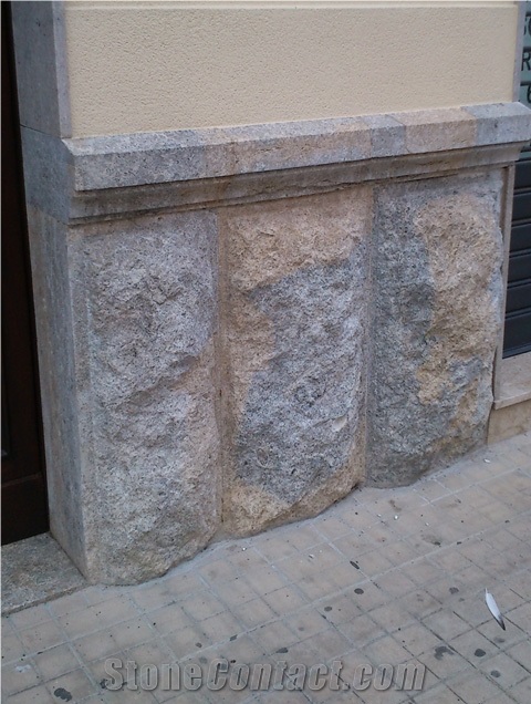 Rustic Wall Cladding, Nerello Di Custonaci Grey Trachyte Mushroom Stone