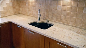 Colonial Cream Granite Kitchen Countertop, Yellow Granite