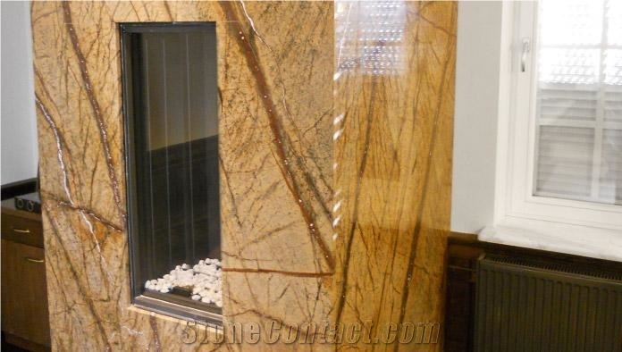 Rain Forest Brown Fireplace, Marble