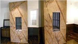 Rain Forest Brown Fireplace, Marble