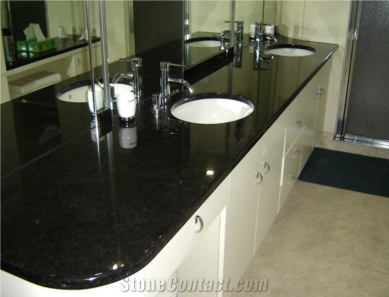 Black Granite Vanity Top, Shanxi Black Granite