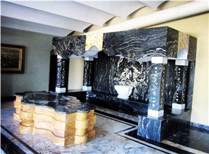 Deep Galaxy Marble Slabs, Turkey Black Marble