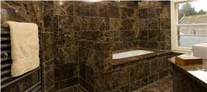 Marron Emperador Bath Design, Brown Marble