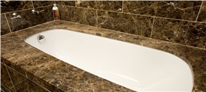 Marron Emperador Bath Design, Brown Marble