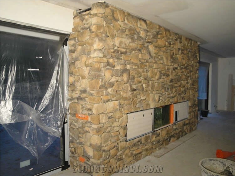 Ledge Stone Fireplace