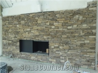 Ledge Stone Fireplace