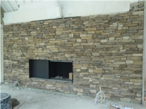 Ledge Stone Fireplace
