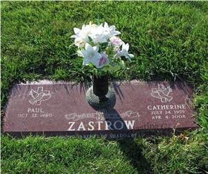 Grass Markers, Bevels, and Slants, American Rose Red Granite