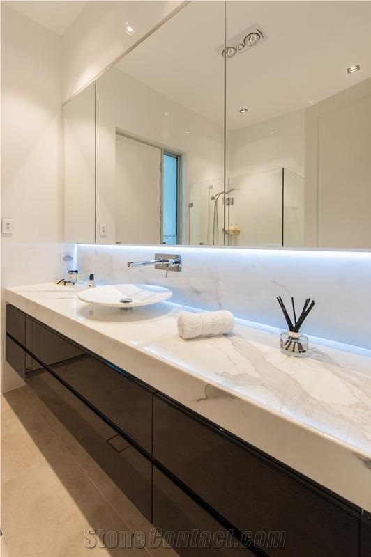 Calacatta Marble Bathroom Tops, Calacatta Pearl White Marble
