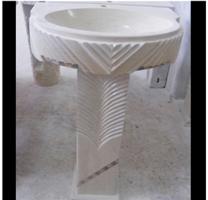 Bone Light Limestone Basin, Jerusalem Bone Light White Limestone