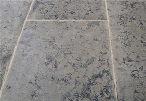 Jerusalem Grey Stone Brushed Floor Tiles, Limestone