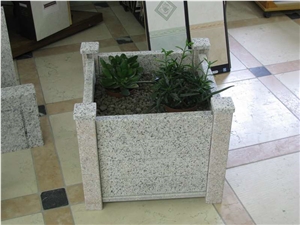 Planters in Serizzo Antigorio, Grey Granite