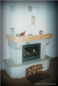 Fireplace, Ungru Beige Limestone Fireplace, Ungru Beige Limestone