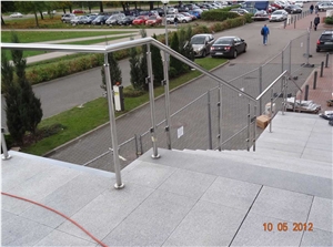 Granite Cladding Installation Of Stairs and Floors, Muhrau Grey Granite Cobble, Pavers