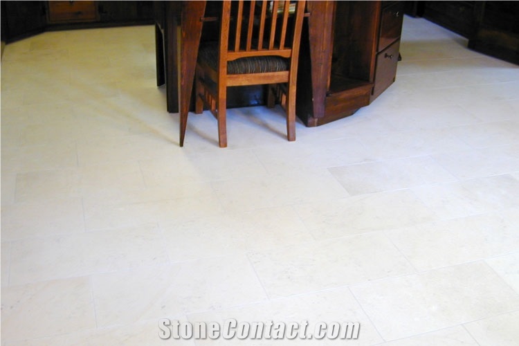 Creme Calais Tiles with Profiles, Spain White Limestone