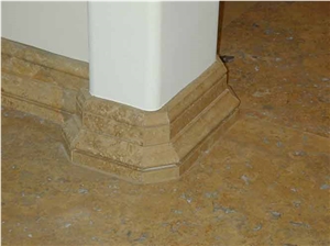 Roman Walnut Chirello Profiles, Travertino Romano Dorato Yellow Travertine Molding, Border