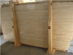 Denizli Travertine Vein Cut Slab, Turkey Beige Travertine