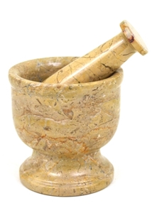Sahara Beige Modern Mortar and Pestle, Marble