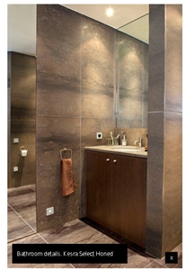 Bath Design with Maron Kesra, Brown Limestone Kitchen Design