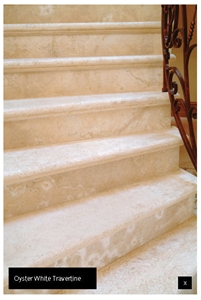 Oyster White Travertine Stairs