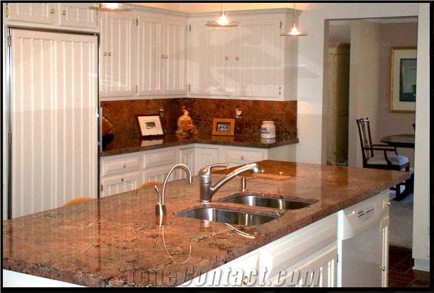 Granite Countertops, Juparana Bordeaux Granite