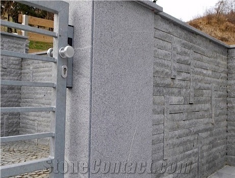 Tonalite Mushroomed Wall Stone, Oplotnica Sivi Grey Granite