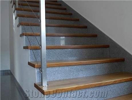 Tonalite Stairs, Steps, Pohorski Tonalit Grey Granite