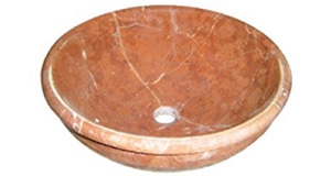 Noshera Pink Sink, Sienna Brown Red Marble