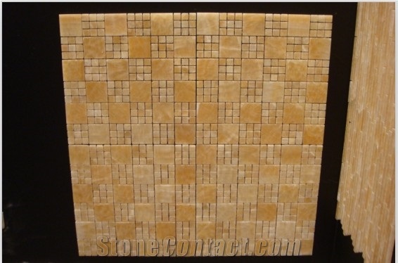 Stone Fair Hot Style Standard Size Yellow, Honey Yellow Onyx Mosaic