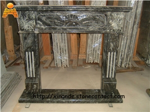 Custom Fireplaces, Golden Galaxy Granite