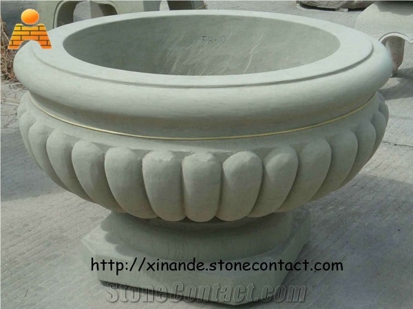 White Granite Flower Pots