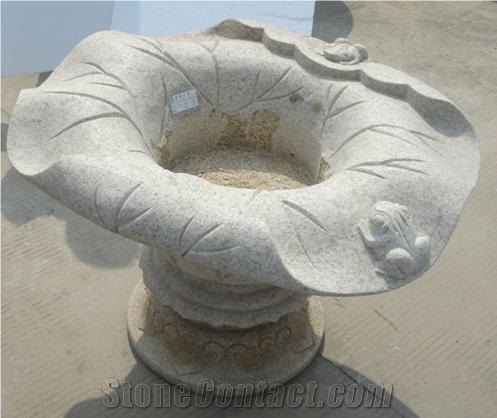 Flowerpot, White Granite Pot