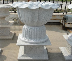 Flowerpot, White Granite Pot Flowerpot, White Granite Pot