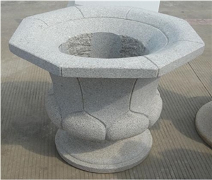 Flowerpot, White Granite Pot