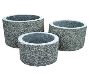 Granite Flowerpot, Grey Granite Pot Granite Flowerpot, Grey Granite Pot