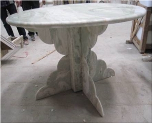 Table - Circle and Curve Cutting, Green Marble Tables