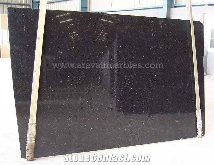 Star Galaxy Granite Slabs & Tiles, India Black Granite