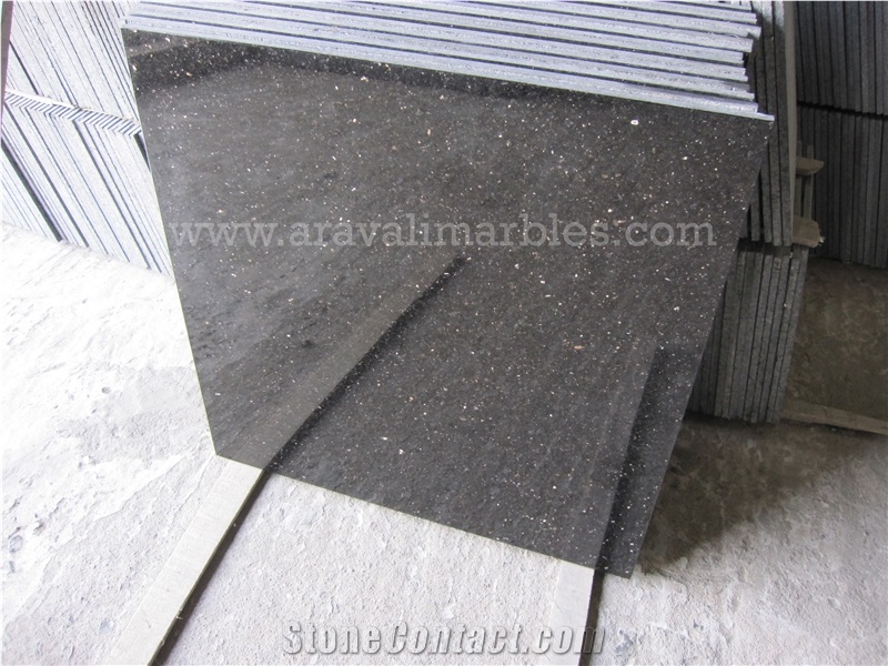 Star Galaxy Granite Slabs & Tiles, India Black Granite