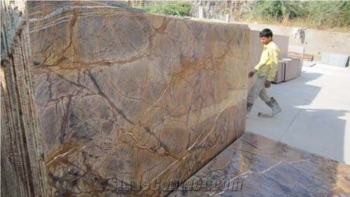 Rainforest Brown Marble Slabs