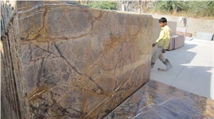 Rainforest Brown Marble Slabs