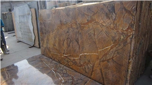 Rainforest Brown Marble Slabs
