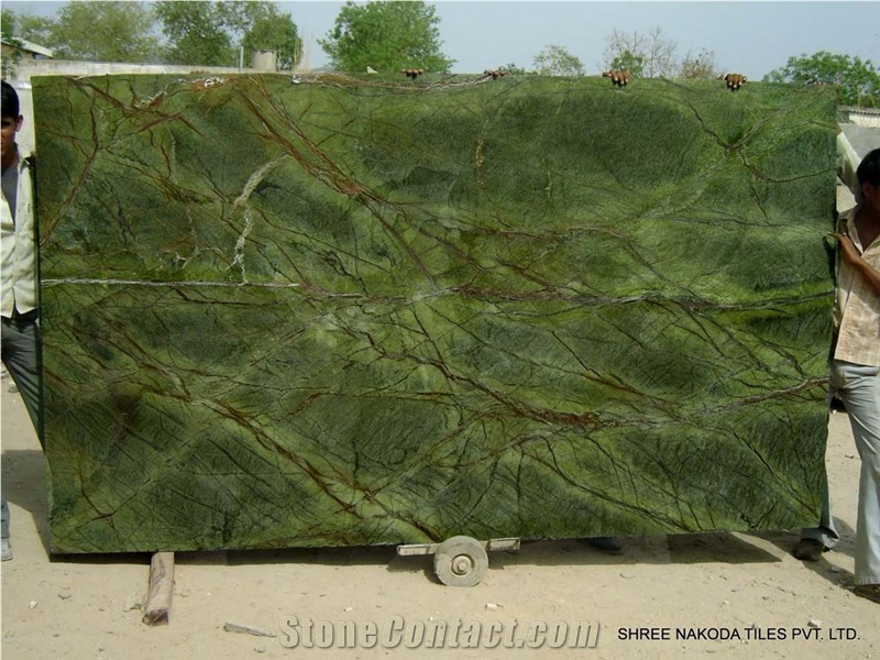 Rainforest Green Marble Slabs