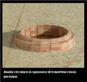 Persian Red Travertine Planters for Landscaping, Travertino Rosso Persiano Red Travertine