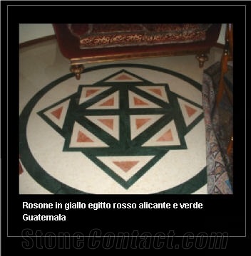 Rosone, Sunny Gold Beige Marble Medallion