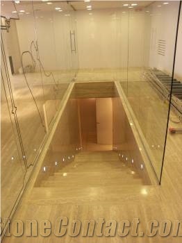 Travertino Romano Stairs, Romano Classico Beige Travertine Stairs