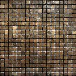 Mosaic Tumbled Sierra Madre Brown, Sierra Madre Brown Limestone Mosaic