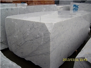 White Carrara Marble, Bianco Gioia White Marble Block