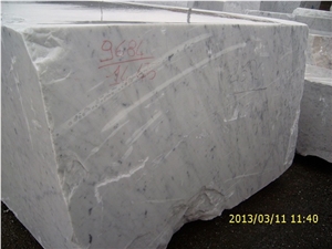 White Carrara Marble, Bianco Gioia White Marble Block