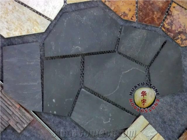 China Grey Slate Net Paste Flagstone
